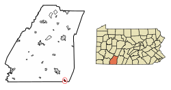 Location of Wellersburg in Somerset County, Pennsylvania.