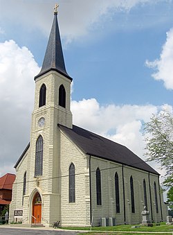 St. Louis' Catholic Church, a historic site east of New Haven