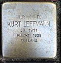 Stolperstein Kleve Hagsche Straße 9–11 Kurt Leffmann