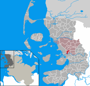 Poziția Struckum pe harta districtului Nordfriesland