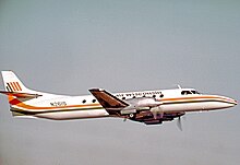 Swearingen Metro of Air Wisconsin departing from Chicago-O'Hare in 1973 Swear SA-226AT N261S Air WI ORD 02.12.73 edited-2.jpg