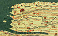 Détail de la table de Peutinger au Ier - IVe siècle (Juliobona est au centre).
