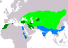 Aire de répartition du Tadorne casarca