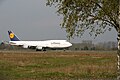 正进行飞行训练的汉莎航空波音747