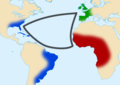Triangular Trade, via wikipedia.
