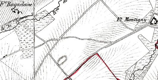 Tumulus sur Carte Vandermaelen de 1846