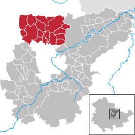 Kaart van Verwaltungsgemeinschaft Nordkreis Weimar
