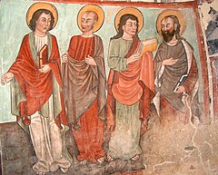 15th-century fresco of the Apostles, Turin, Italy Vespiolla Apostoli 3.jpg