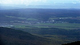 Blick auf La Patrie vom Gipfel des Mont Mégantic aus