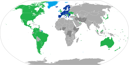 Visa policy of the Schengen Area, which applies to Akrotiri and Dhekelia Visa policy of the Schengen Area.svg