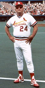 Whitey Herzog managed the St. Louis Cardinals in the 1980s Whitey Herzog - 1983 - standing.jpg