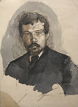 Михаил Врубель. Портрет писателя В.Л. Кигна (Дедлова). 1884–1885. Бумага, акварель, чернило. Киевская картинная галерея