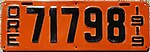 Номерной знак штата Орегон 1919 года.jpg