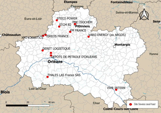 Carte des sites « Seveso seuil haut ».