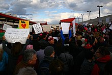 Protests on January 29 at Hartsfield-Jackson Atlanta International Airport ATL Muslim Ban Protest (32476634201).jpg