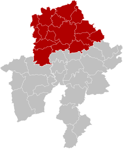 Location of the arrondissement in Namur