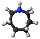 Ball-and-stick model of the azepane molecule