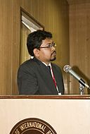 BNWIKI10-Kalyan Sarkar at Desk -Wikipedia 10th Anniversary Celebration