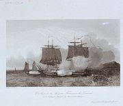 Battle between the french frigate Concorde and the English frigate Minerve 22 August 1778