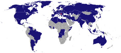 Map of countries that maintain embassies in Serbia
.mw-parser-output .legend{page-break-inside:avoid;break-inside:avoid-column}.mw-parser-output .legend-color{display:inline-block;min-width:1.25em;height:1.25em;line-height:1.25;margin:1px 0;text-align:center;border:1px solid black;background-color:transparent;color:black}.mw-parser-output .legend-text{}
Serbia
Embassy Diplomatic missions in Serbia.png