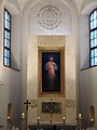 Slika Božjeg milosrđa izložena u crkvi u Vilniusu.