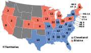 4 בנובמבר: הבחירות לנשיאות ארצות הברית 1884: הסנאטור הדמוקרטי גרובר קליבלנד מביס את הסנאטור הרפובליקני ג'יימס בליין.