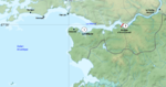 Mouillages successifs de la flotte française dans l’embouchure de la Vilaine durant le blocus.