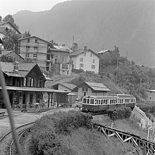 La gare de Finhaut en août 1968.