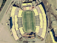 Aerial view of Foxboro Stadium, where the Patriots played for their first 31 seasons in Foxborough after not being able to find a permanent home in Boston, from 1971 to 2001