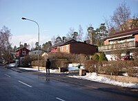 Villabebyggelsen längs Herserudsvägen, mars 2009