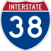 Interstate 38 marker