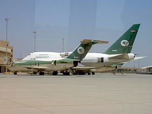 An Iraqi Airways Boeing 727-200 and Boeing 747...