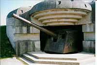 Een kustbatterij die door de Rangers moest worden veroverd. De Duitsers bleken deze verder landinwaarts te hebben gezet. Dit kanon maakt deel uit van een 4-delig geschut in Longues-sur-Mer, enkele kilometers van de Mulberryhaven.