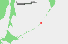 Poloha ostrovů v Kurilách