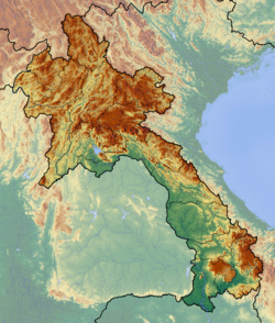 Location of Laos in Indochina