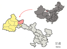 Location of Jinta within Gansu (China).png