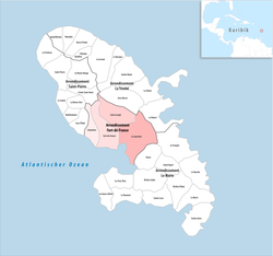 Fort-de-France arrondissementinin Martinik'teki konumu