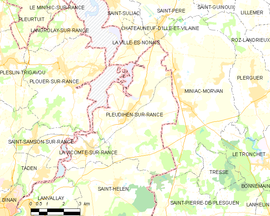 Mapa obce Pleudihen-sur-Rance