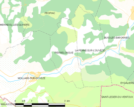 Mapa obce Pierrelongue