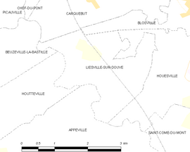 Mapa obce Liesville-sur-Douve