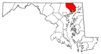 Map of Maryland highlighting Harford County.png