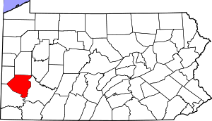 Location of Allegheny County in Pennsylvania