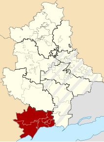 Poziția localității Raionul Mariupol, Donețk