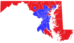 Current partisan composition:
Democratic senator
Republican senator Maryland Senate Map January 2023.svg