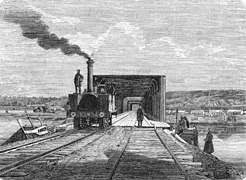 Pont du chemin de fer sur le Niémen à Kaunas, 1864.