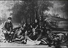 Lieutenants of the Revolutionary Insurgent Army of Ukraine. Nestor Makhno and his Lieutenants, Berdyansk, 1919.jpg