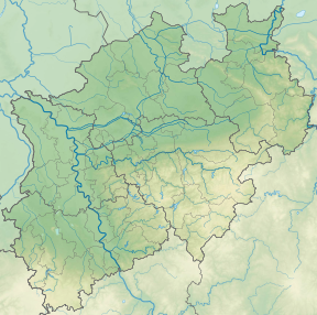 Місцеположення заповідника на мапі землі Північний Рейн-Вестфалія