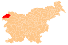 Расположение общины Бовец на карте Словении