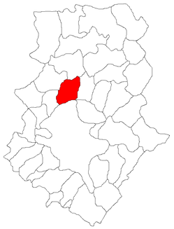Kommunens beliggenhed i distriktet Ilfov