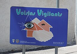 Panneau Voisins vigilants à Bandol.
